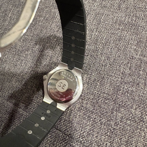 Movado Gray Dial with Black Strap Watch - Picture 5 of 5